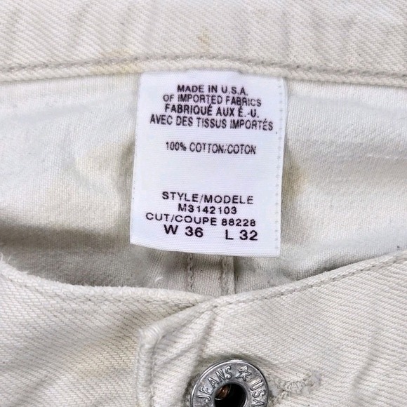 Guess Jeans Vintage White Denim Bootcut 36x32, Light Paisley Print, Unique EUC - Picture 7 of 13
